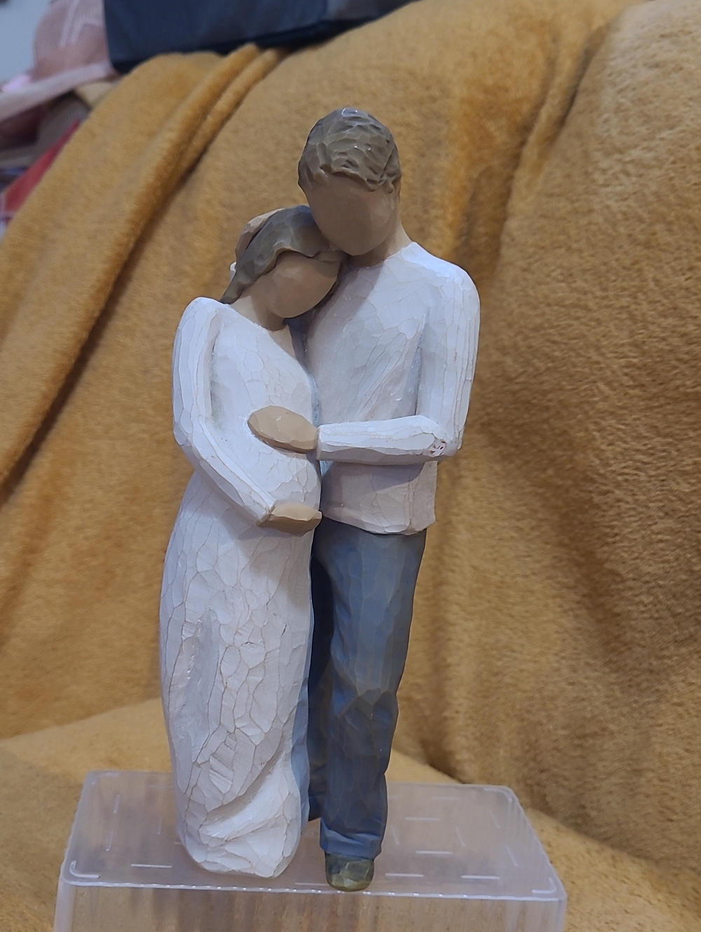 Willow Tree Expectant Couple Figurine - White, Blue & Brown